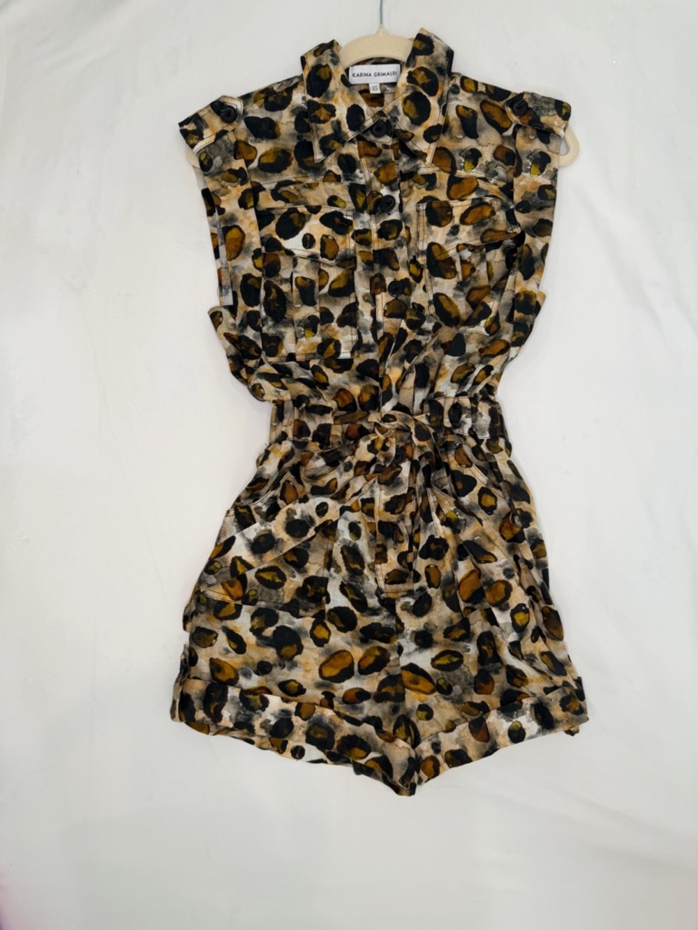 Karina Grimaldi Leopard-Print Romper